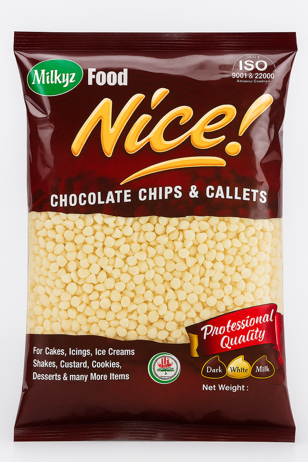 Premium Milkyz Nice! White Chocolate Chips & Callets Pack 1KG