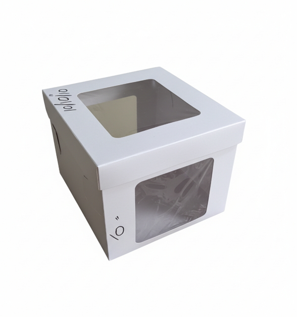 Elegant White Cake Box with Window Display
