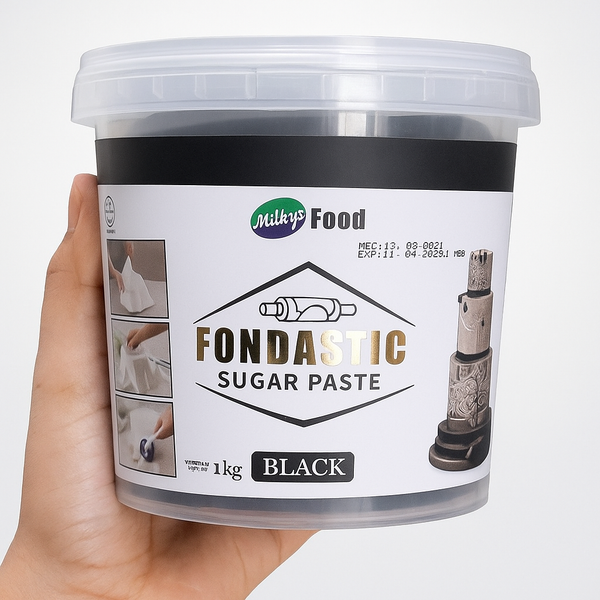 Fondastic Sugar Paste Black – 1kg Baking Essential