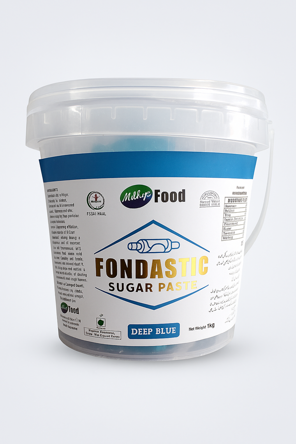 Fondastic Sugar Paste Deep Blue for Cake Decoration 500Gram