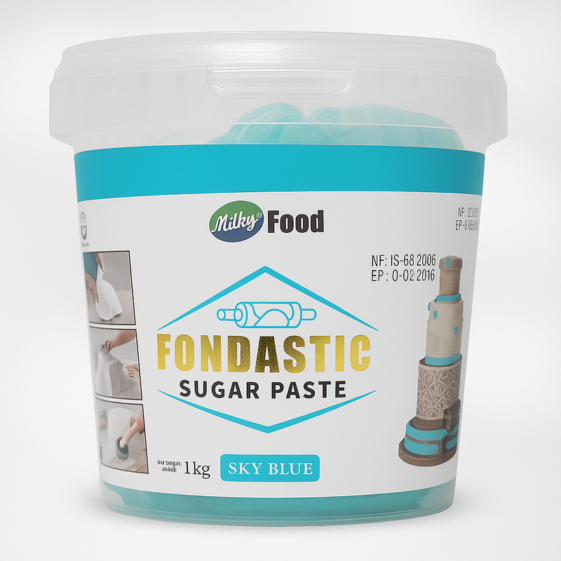 Fondastic Sugar Paste Sky Blue– 1 KG Baking Essential