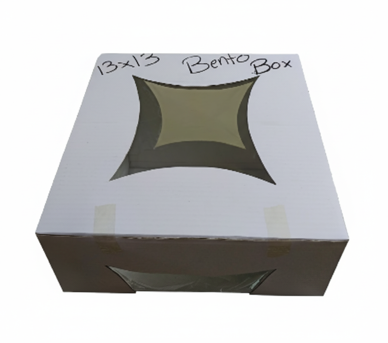 Premium 13x13 Inch Bento Box Container with Clear Window