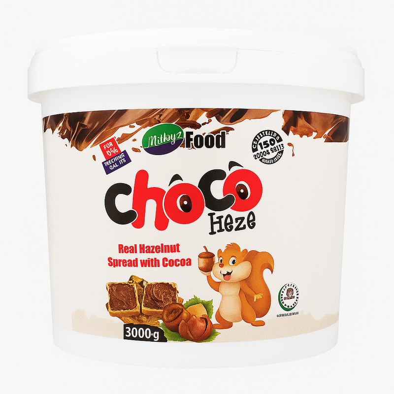 Premium Choco Heze Hazelnut Cocoa Spread – 3KG Family Pack