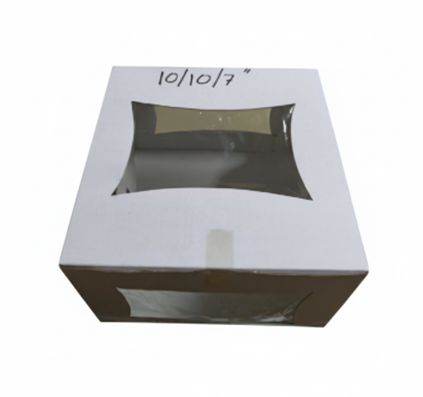 Versatile White Bakery Box with Window for Cakes & Treats