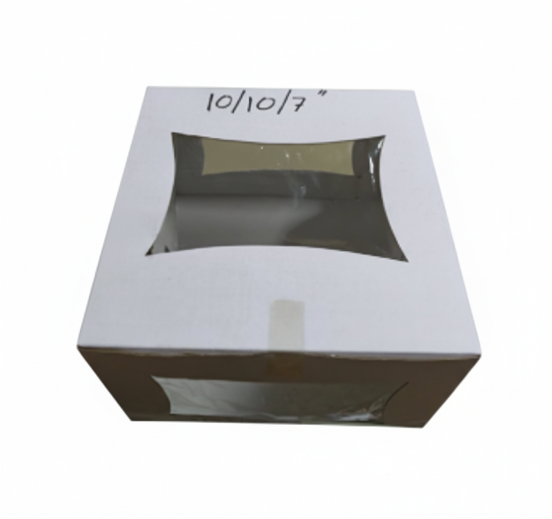 Versatile White Bakery Box with Window for Cakes & Treats